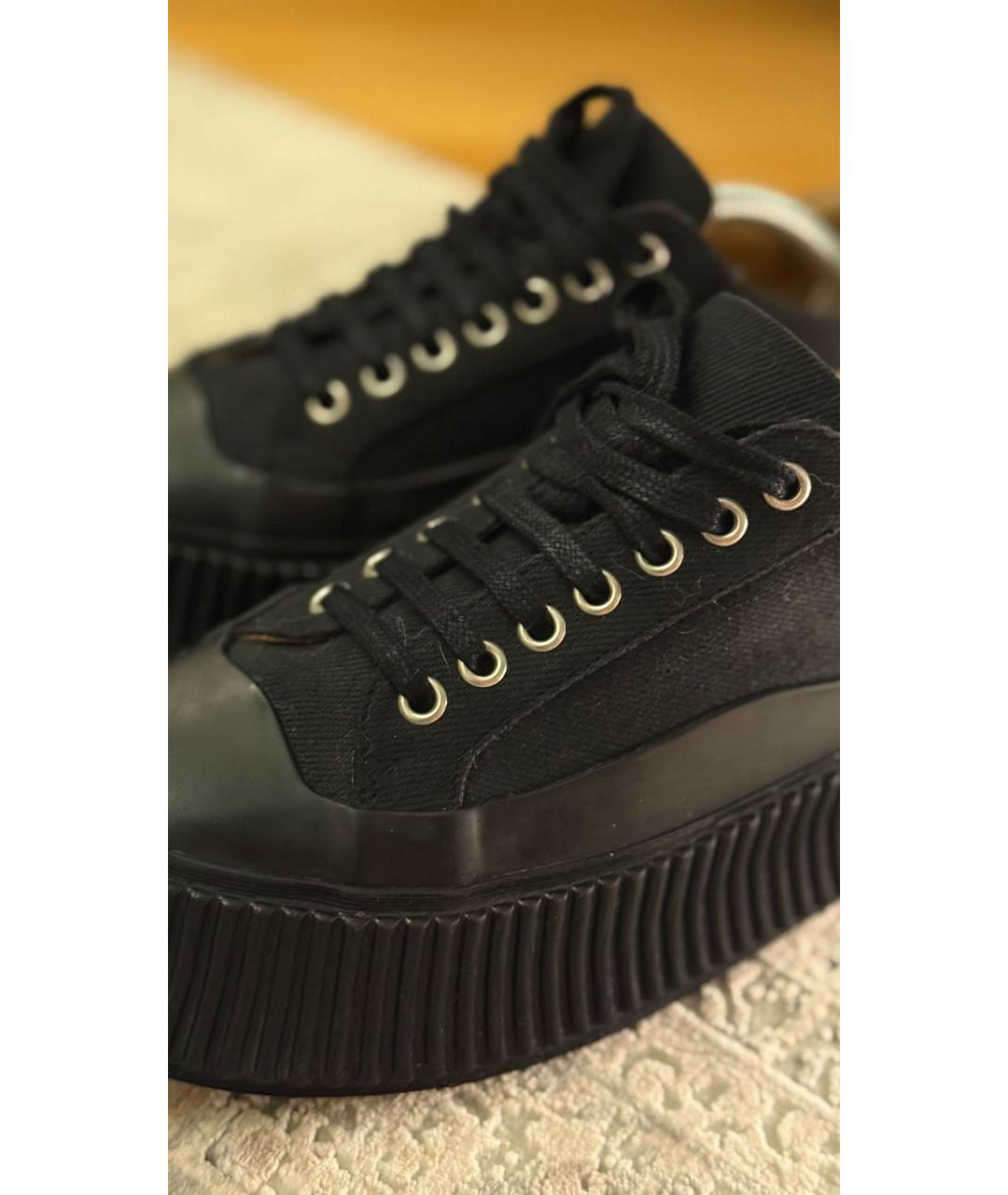 JIL SANDER Черные текстильные кеды, фото 5