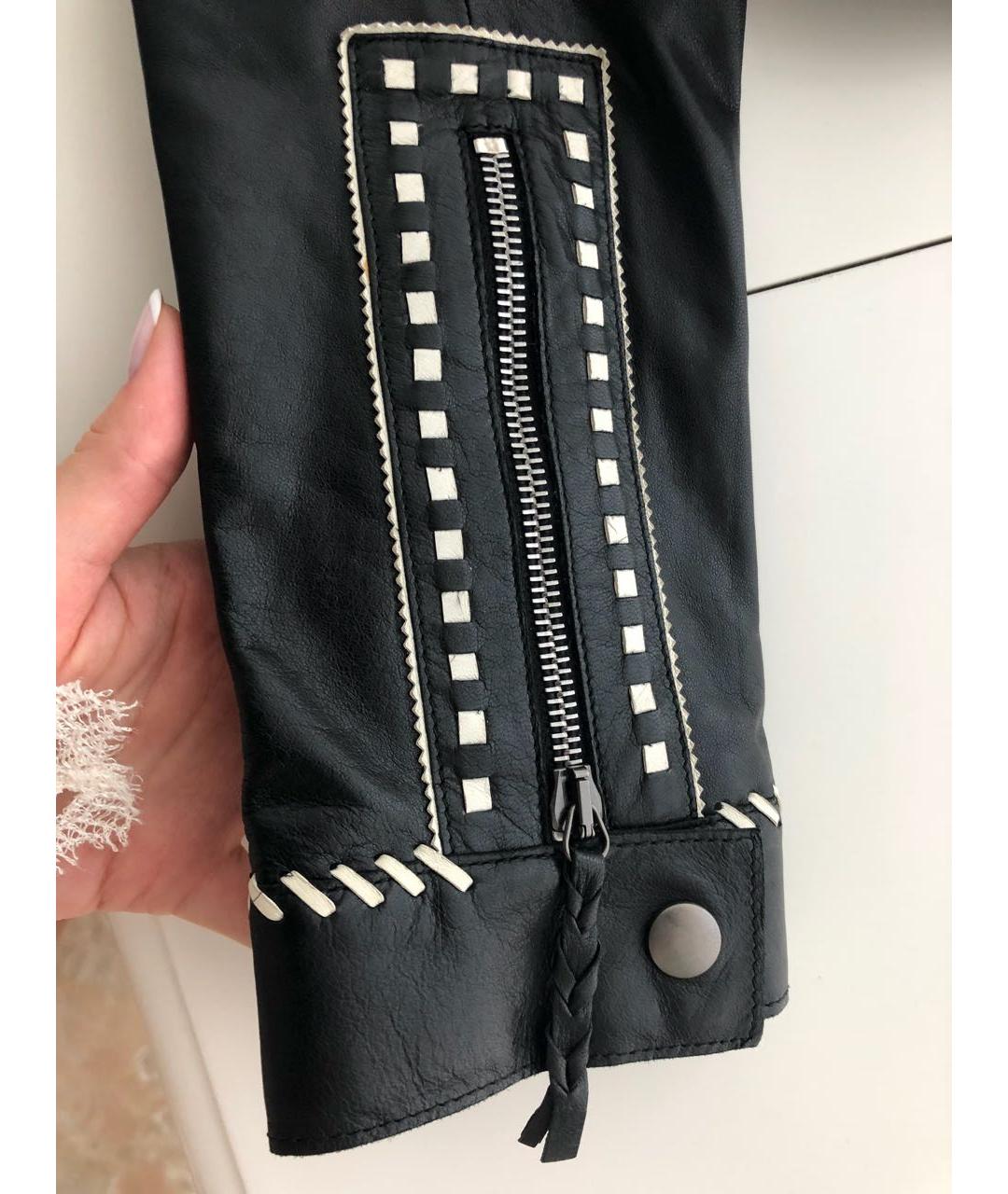 ROBERTO CAVALLI Черная кожаная куртка, фото 6