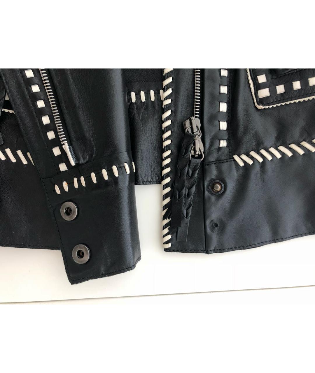 ROBERTO CAVALLI Черная кожаная куртка, фото 8