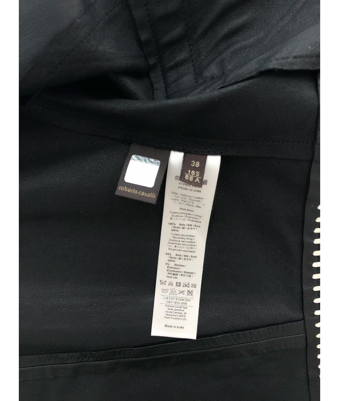 ROBERTO CAVALLI Черная кожаная куртка, фото 7