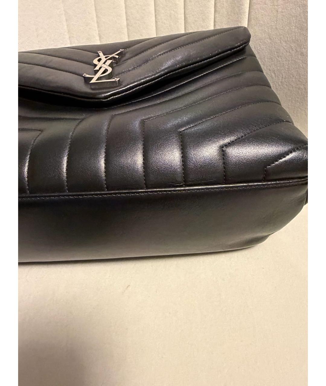 SAINT LAURENT Черная кожаная сумка через плечо, фото 8