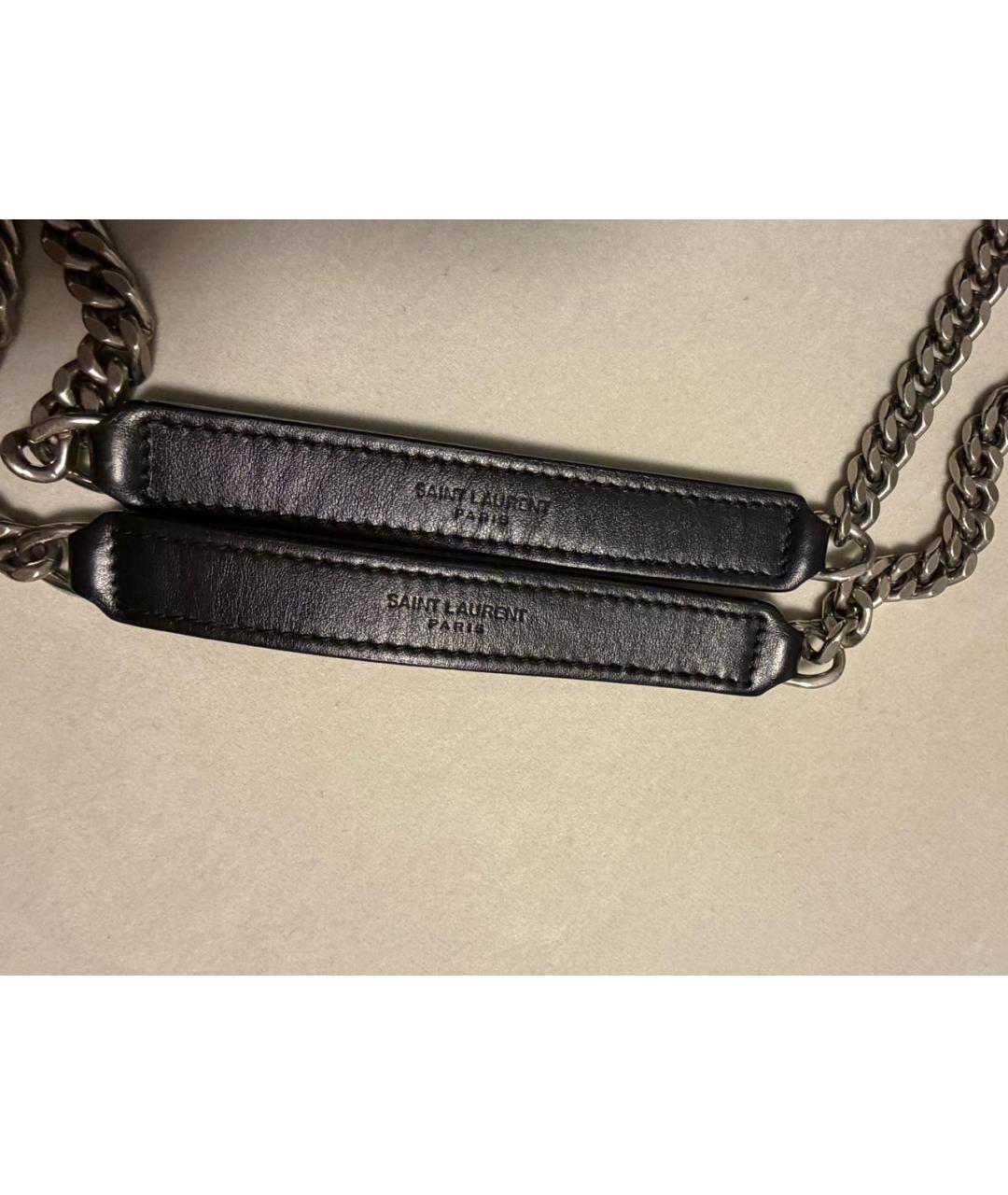 SAINT LAURENT Черная кожаная сумка через плечо, фото 5