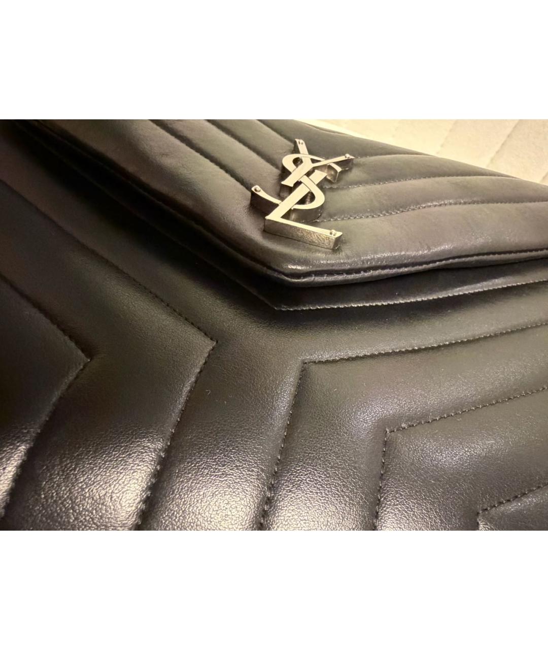 SAINT LAURENT Черная кожаная сумка через плечо, фото 7