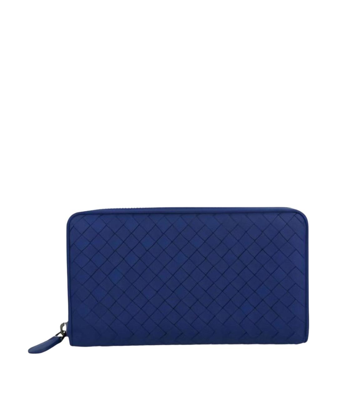 BOTTEGA VENETA Синий кожаный кошелек, фото 1