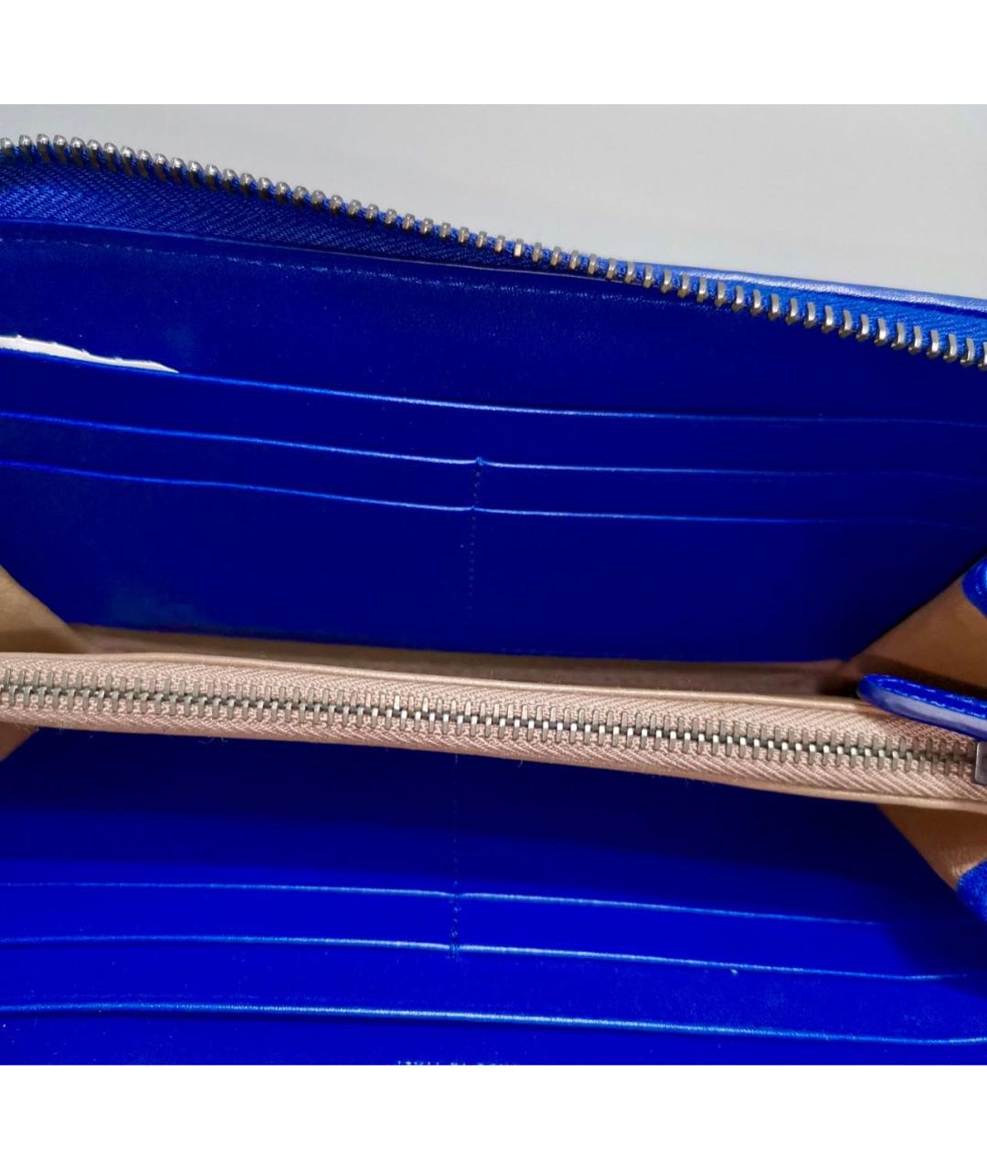 BOTTEGA VENETA Синий кожаный кошелек, фото 3