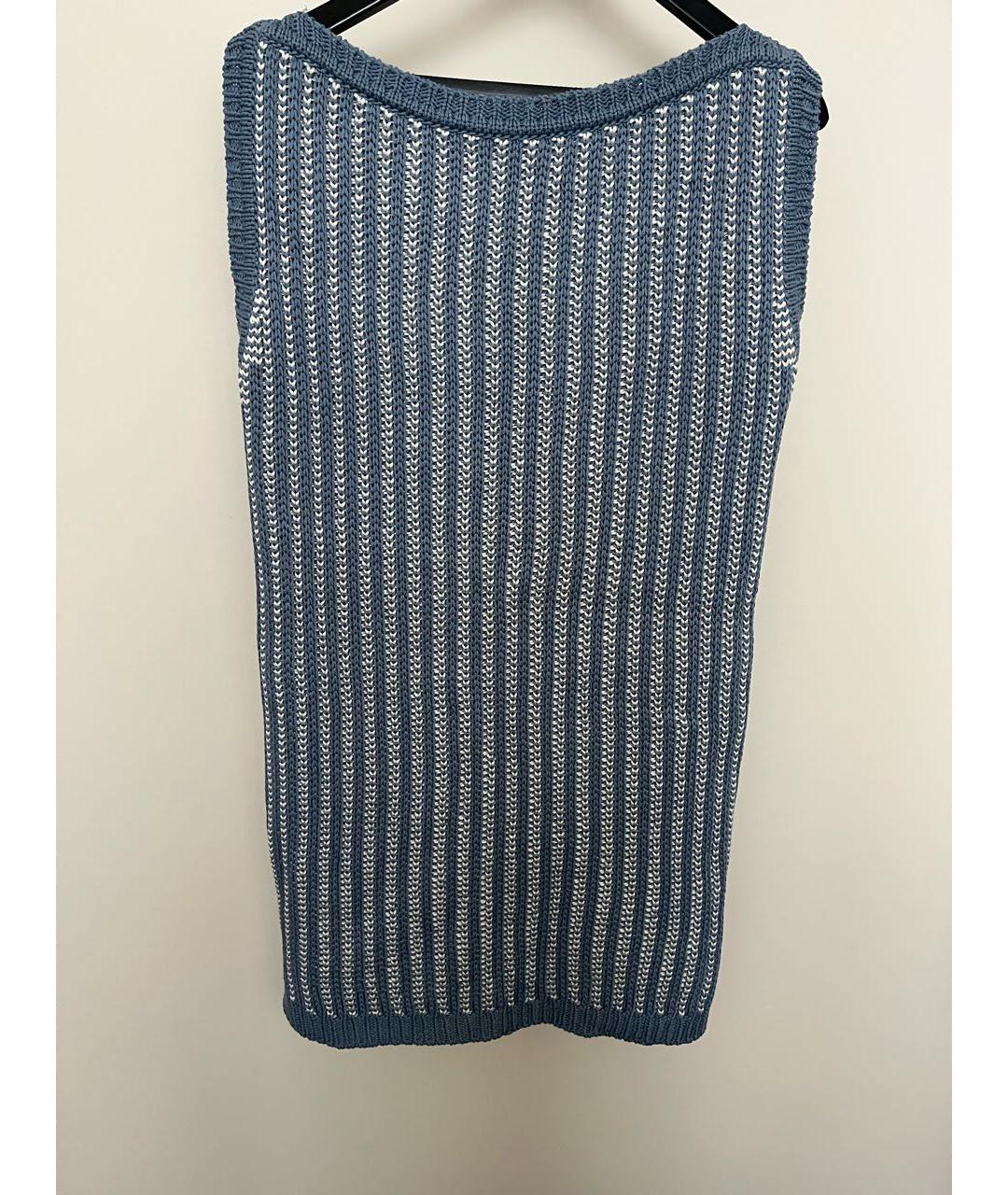 FENDI Голубое хлопковое повседневное платье, фото 2