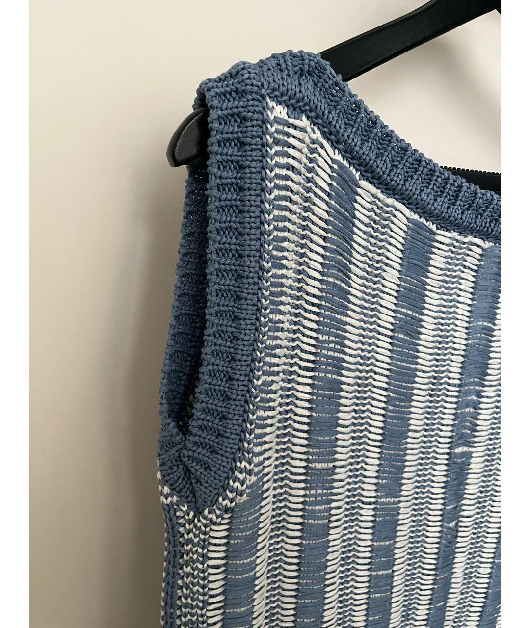 FENDI Голубое хлопковое повседневное платье, фото 3