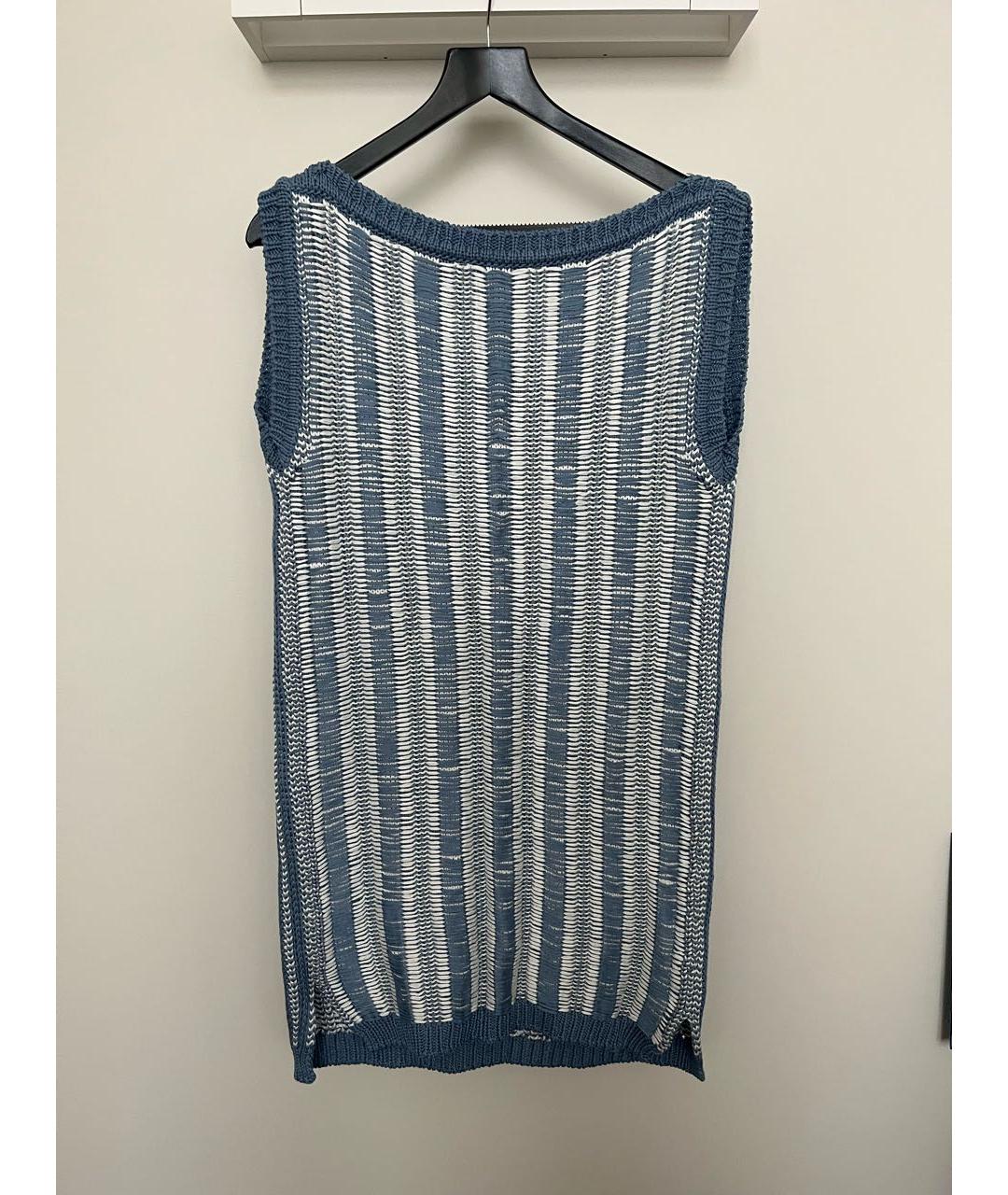 FENDI Голубое хлопковое повседневное платье, фото 6