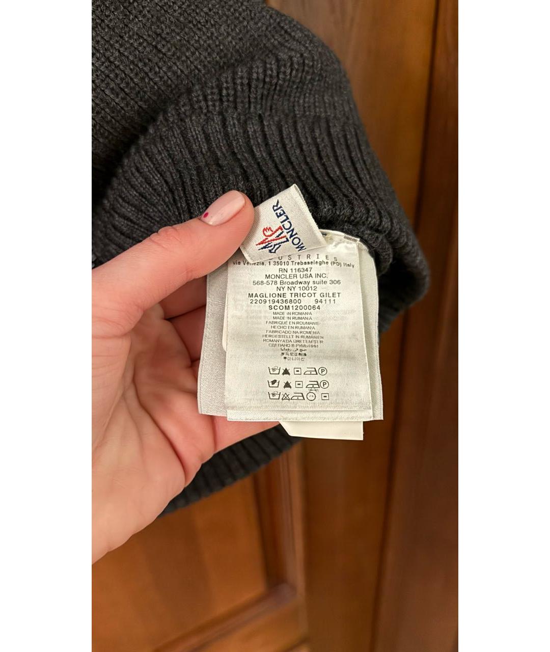 MONCLER Антрацитовый жилет, фото 6