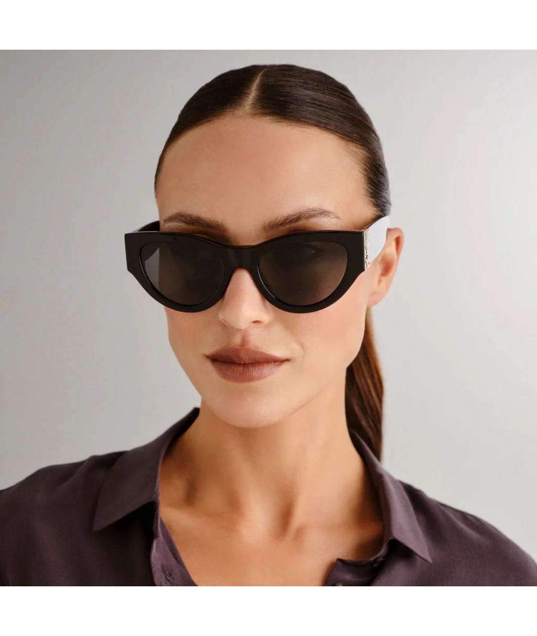 SAINT LAURENT Черные пластиковые солнцезащитные очки, фото 3