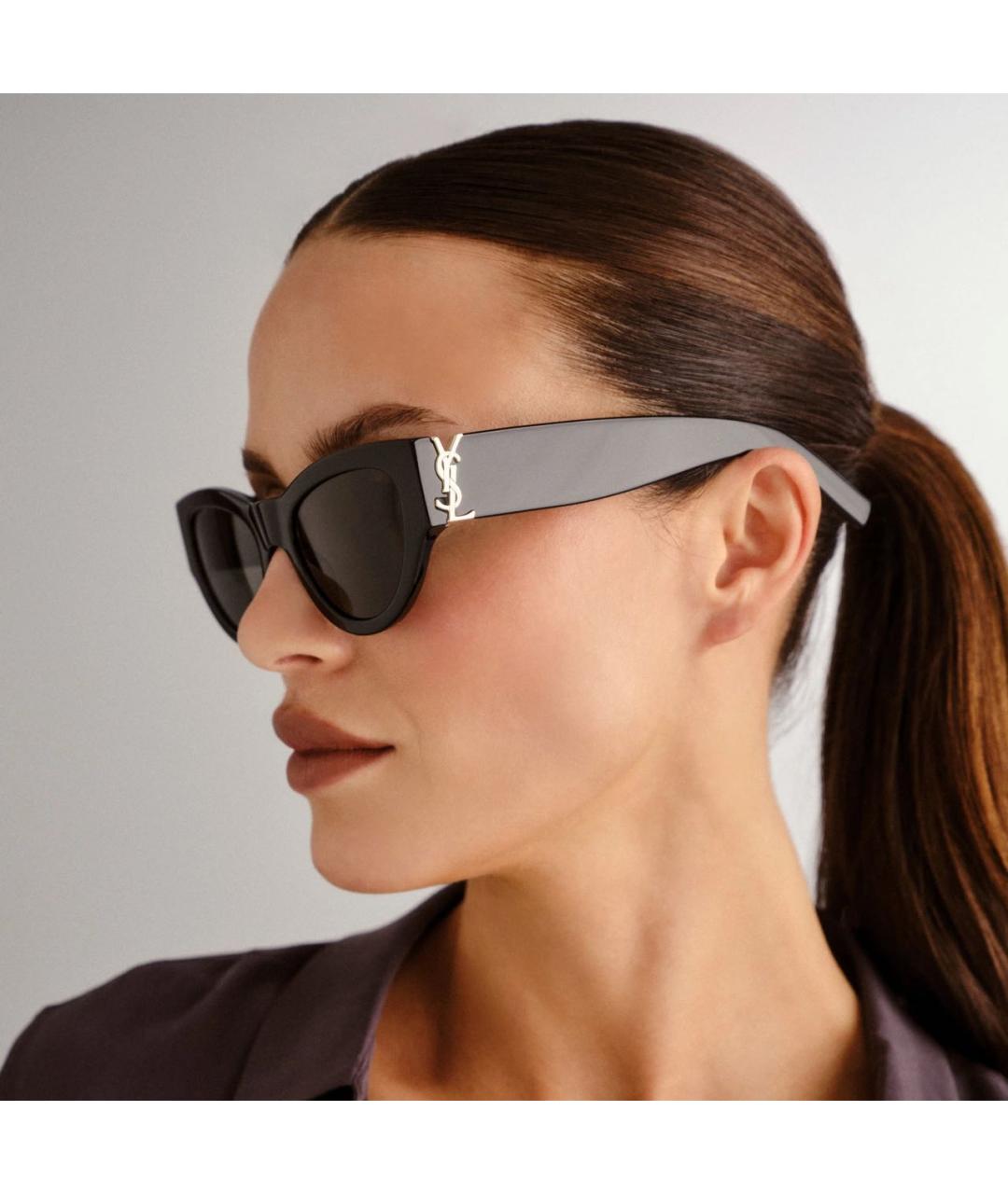 SAINT LAURENT Черные пластиковые солнцезащитные очки, фото 2