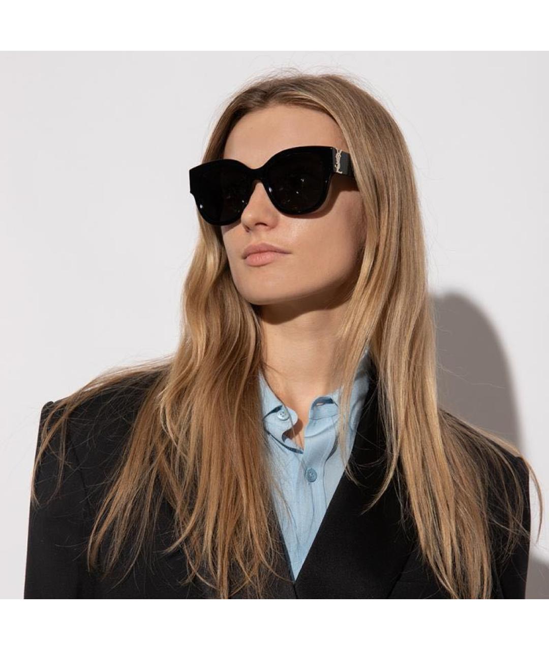 SAINT LAURENT Черные пластиковые солнцезащитные очки, фото 6