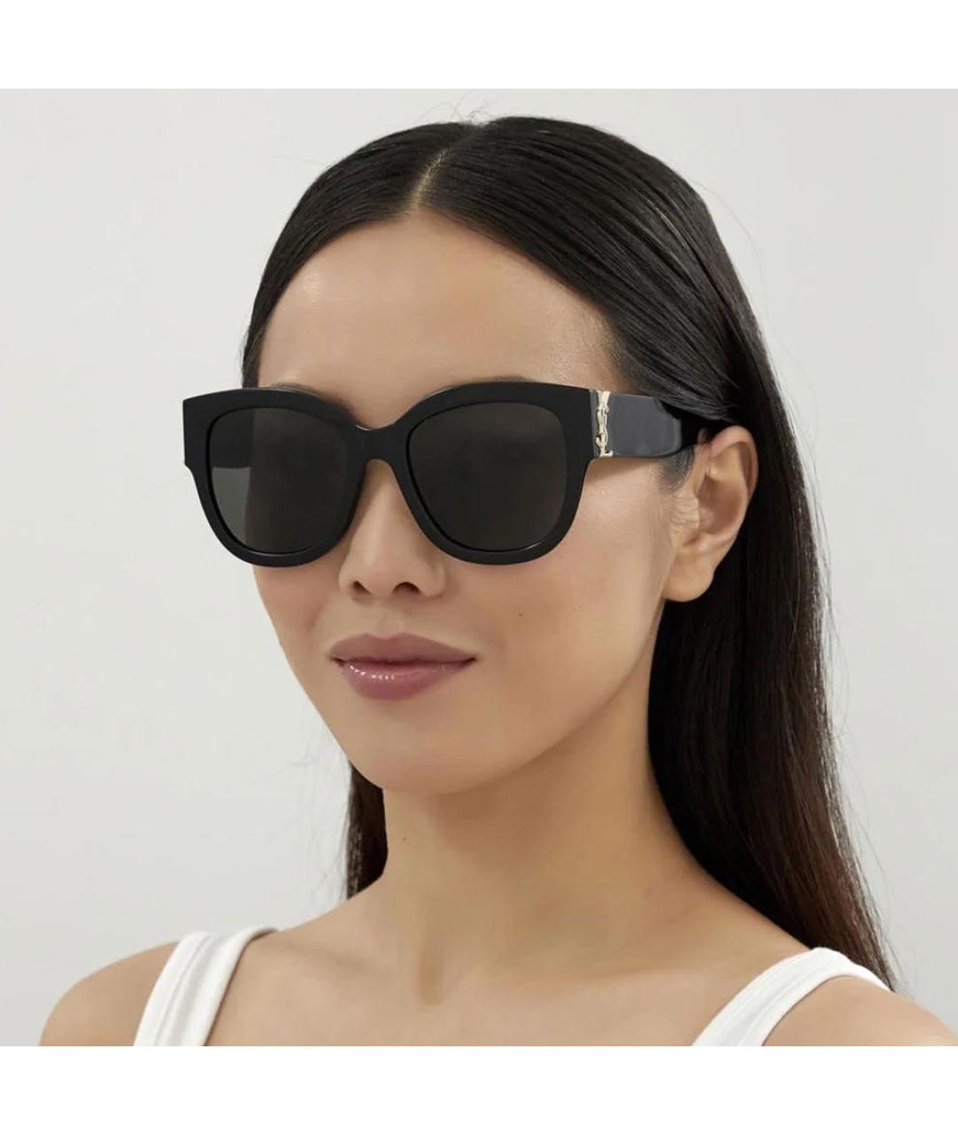 SAINT LAURENT Черные пластиковые солнцезащитные очки, фото 4