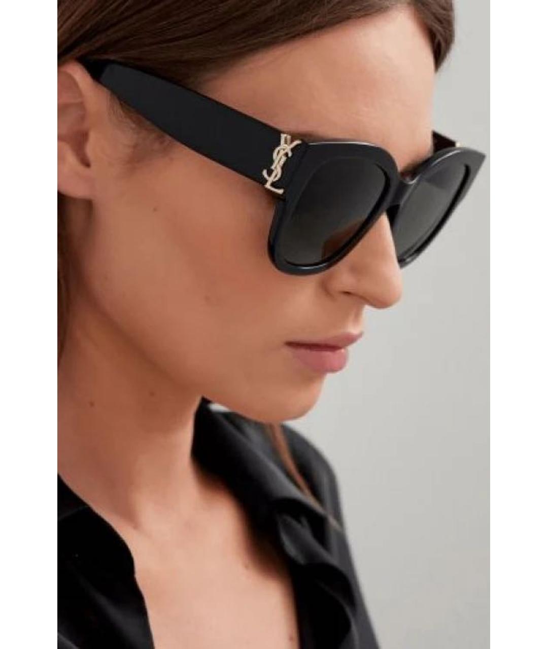 SAINT LAURENT Черные пластиковые солнцезащитные очки, фото 2