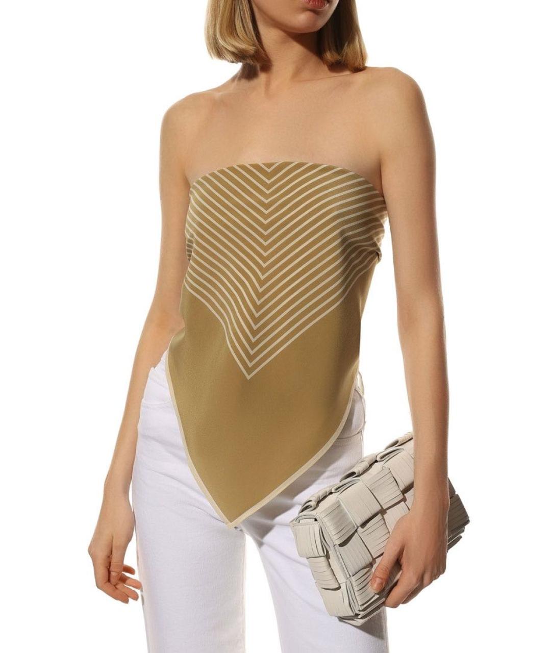 TOTEME Горчичный шелковый платок, фото 3