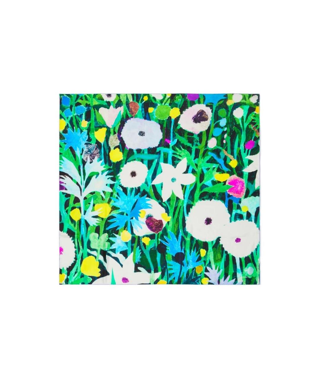 BURBERRY Зеленый шелковый шарф, фото 3