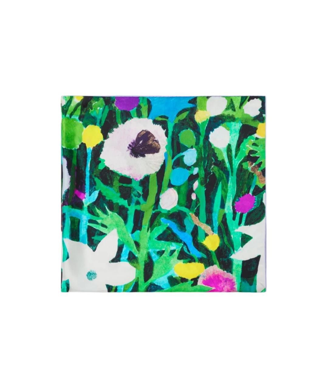 BURBERRY Зеленый шелковый шарф, фото 1