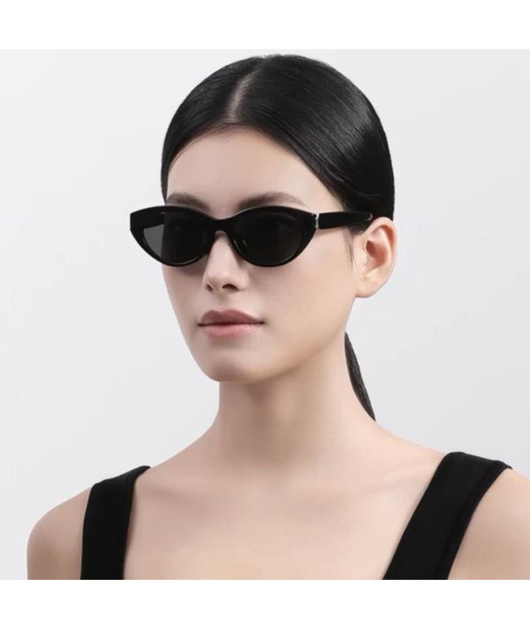 SAINT LAURENT Черные пластиковые солнцезащитные очки, фото 2