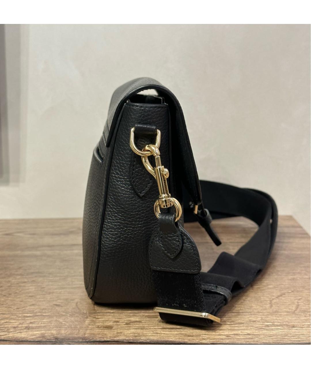 FURLA Черная кожаная сумка через плечо, фото 5