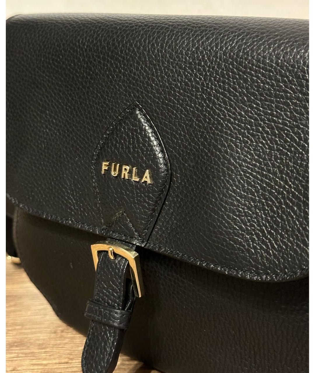 FURLA Черная кожаная сумка через плечо, фото 2