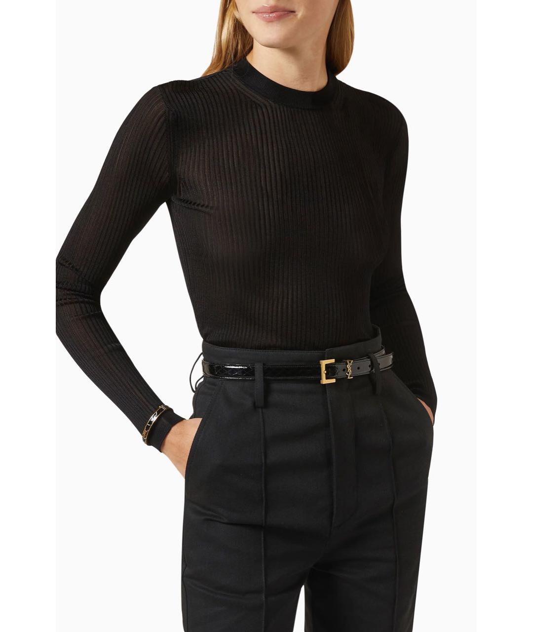 SAINT LAURENT Черный кожаный ремень, фото 5