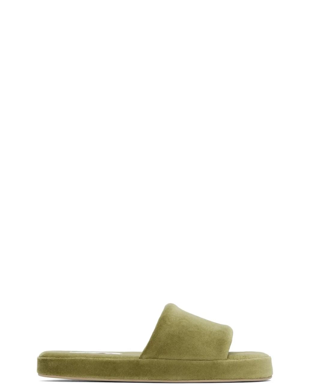 THE ROW Зеленые текстильные шлепанцы, фото 1