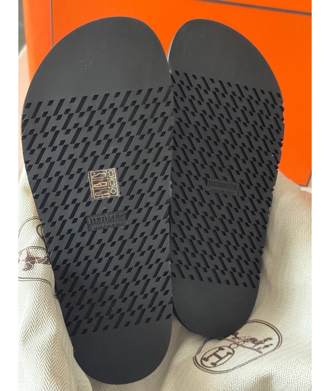 HERMES Зеленые замшевые сандалии, фото 4