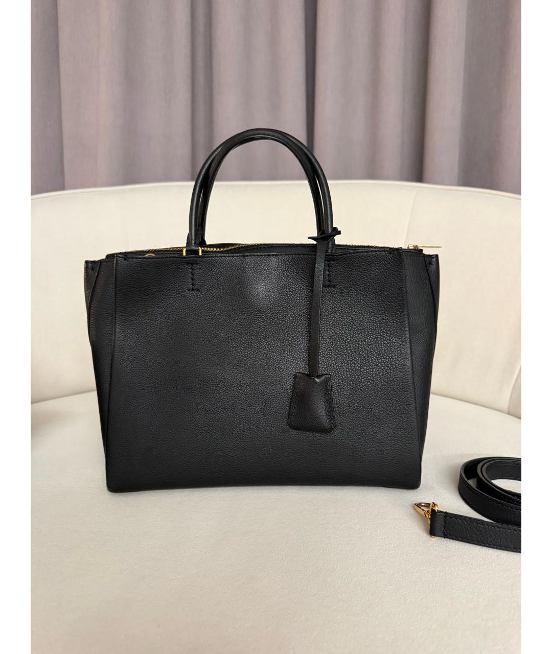 LOUIS VUITTON Черная кожаная сумка с короткими ручками, фото 2