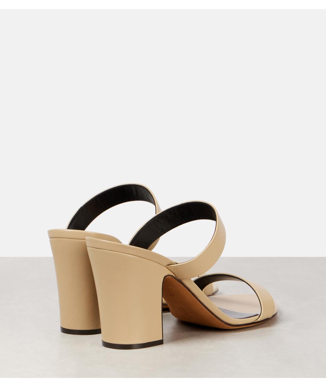 THE ROW Бежевые кожаные мюли, фото 5