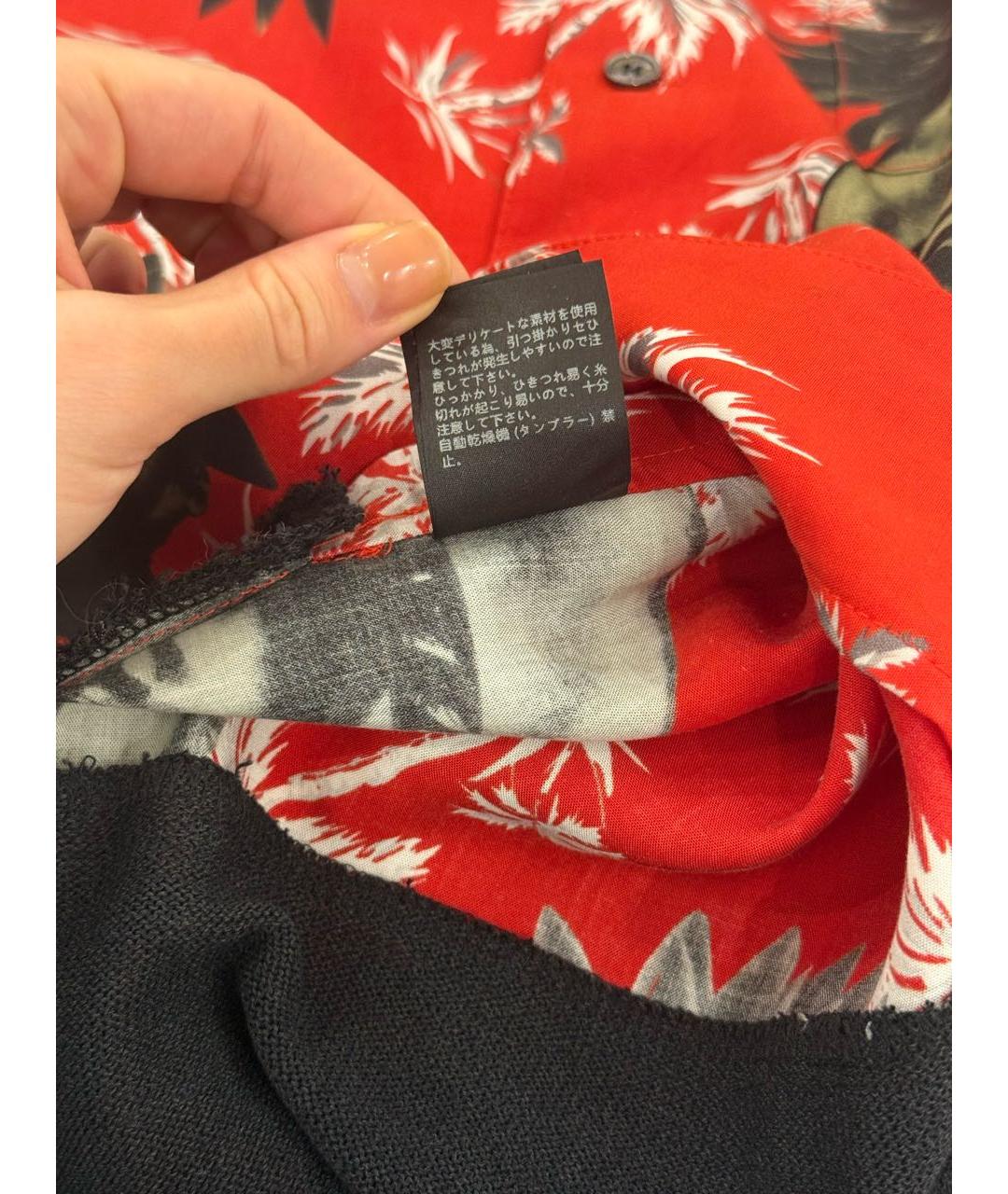 UNDERCOVER Красная хлопко-шелковая кэжуал рубашка, фото 6