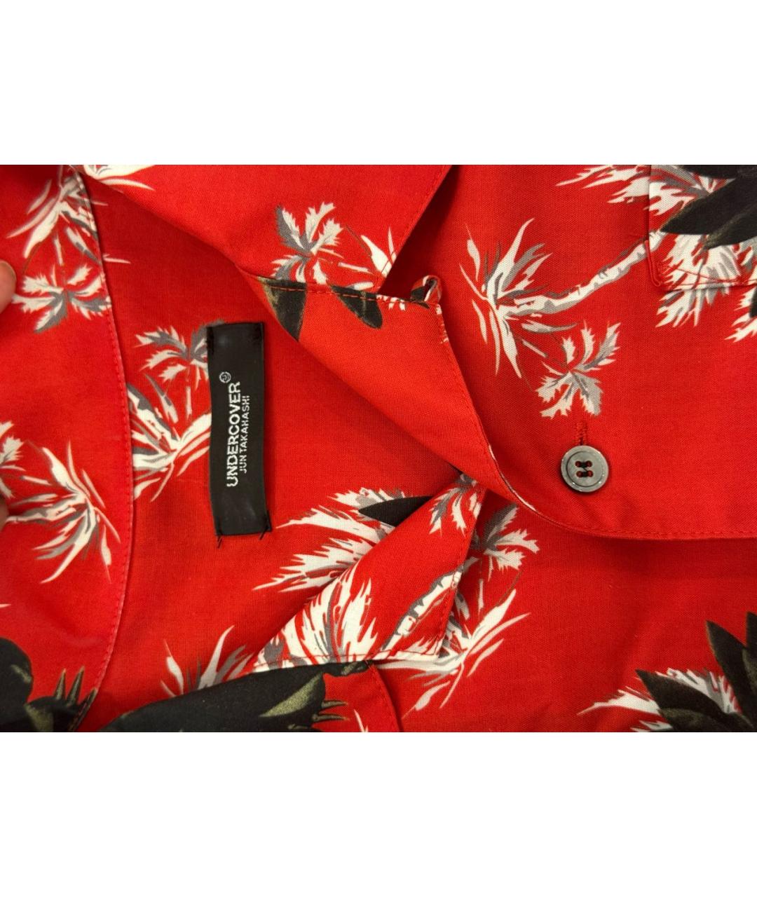 UNDERCOVER Красная хлопко-шелковая кэжуал рубашка, фото 5