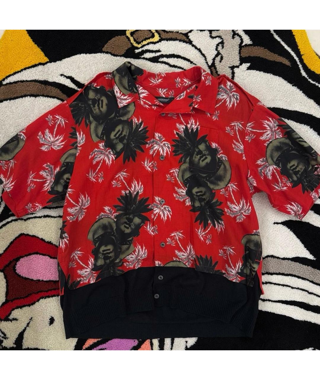 UNDERCOVER Красная хлопко-шелковая кэжуал рубашка, фото 9