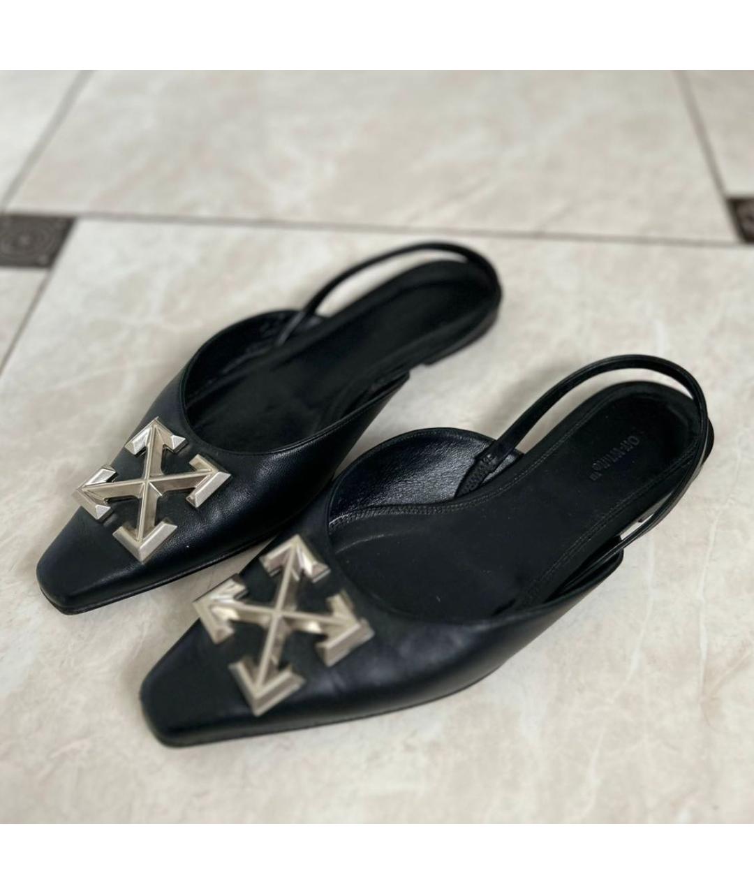 OFF-WHITE Черные кожаные туфли, фото 6