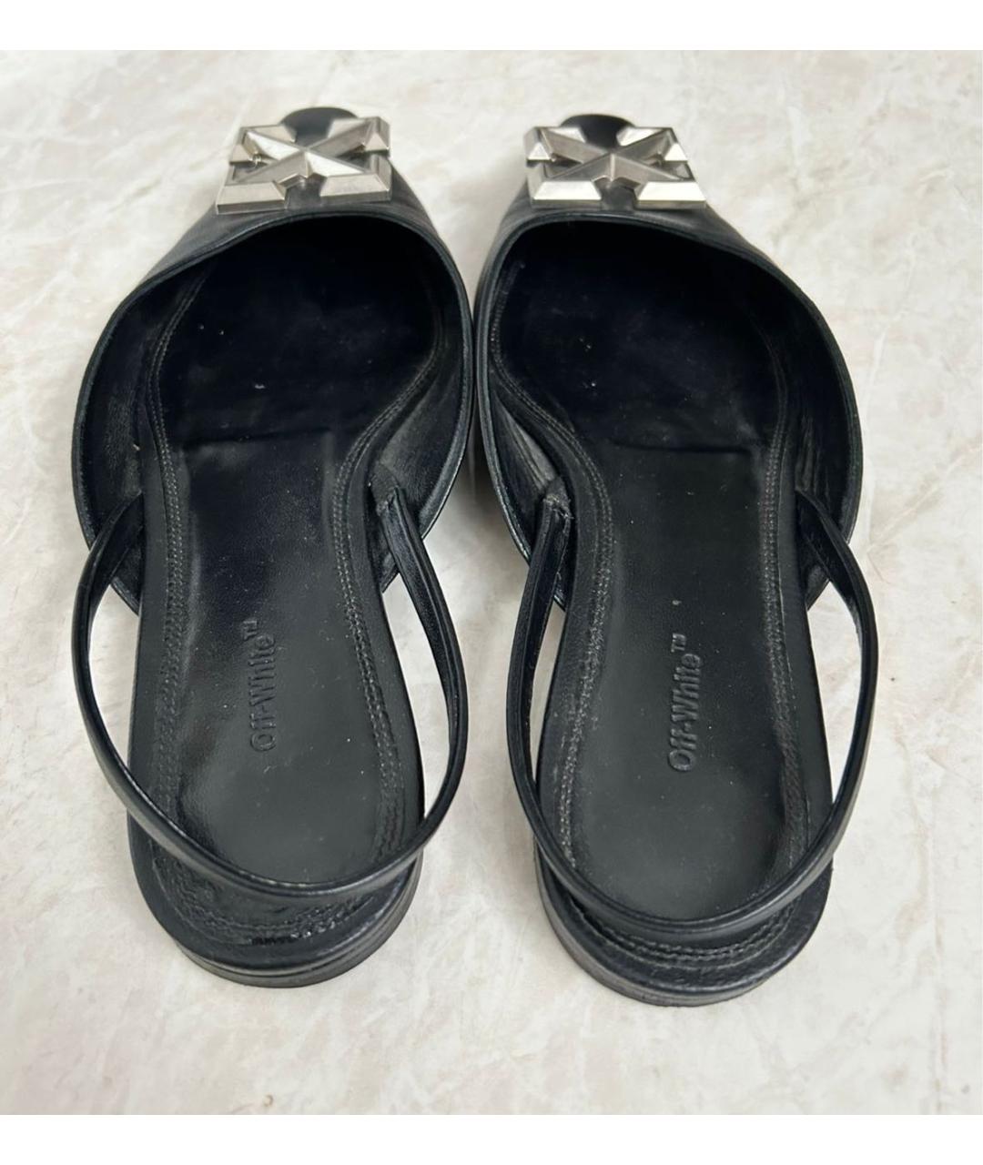 OFF-WHITE Черные кожаные туфли, фото 4