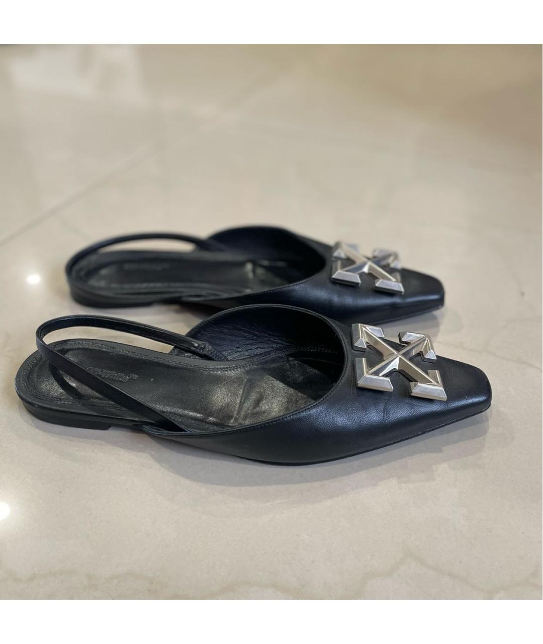 OFF-WHITE Черные кожаные туфли, фото 8