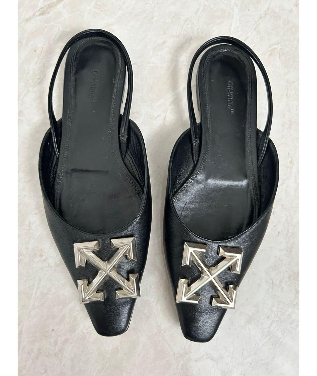 OFF-WHITE Черные кожаные туфли, фото 3