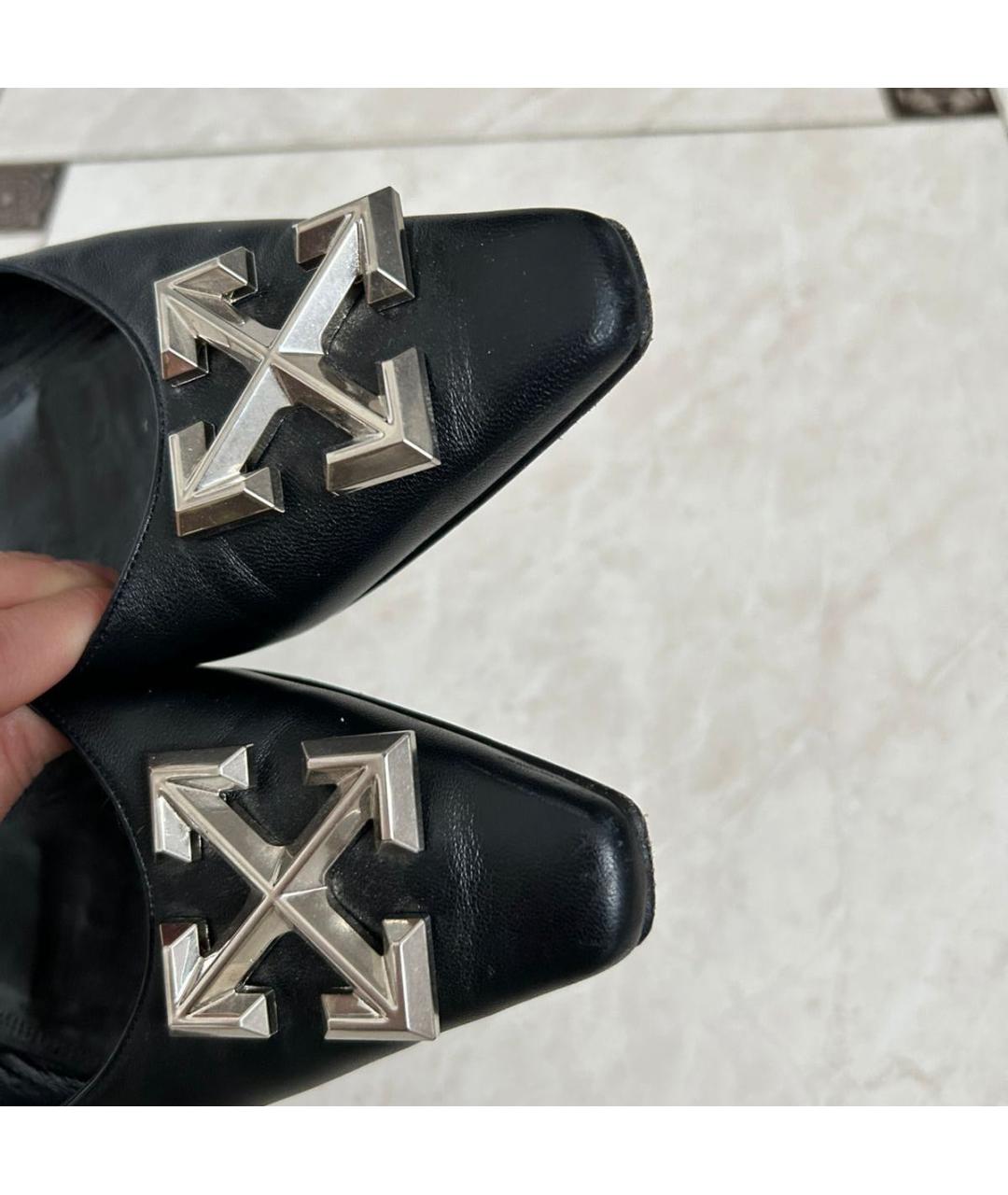 OFF-WHITE Черные кожаные туфли, фото 5