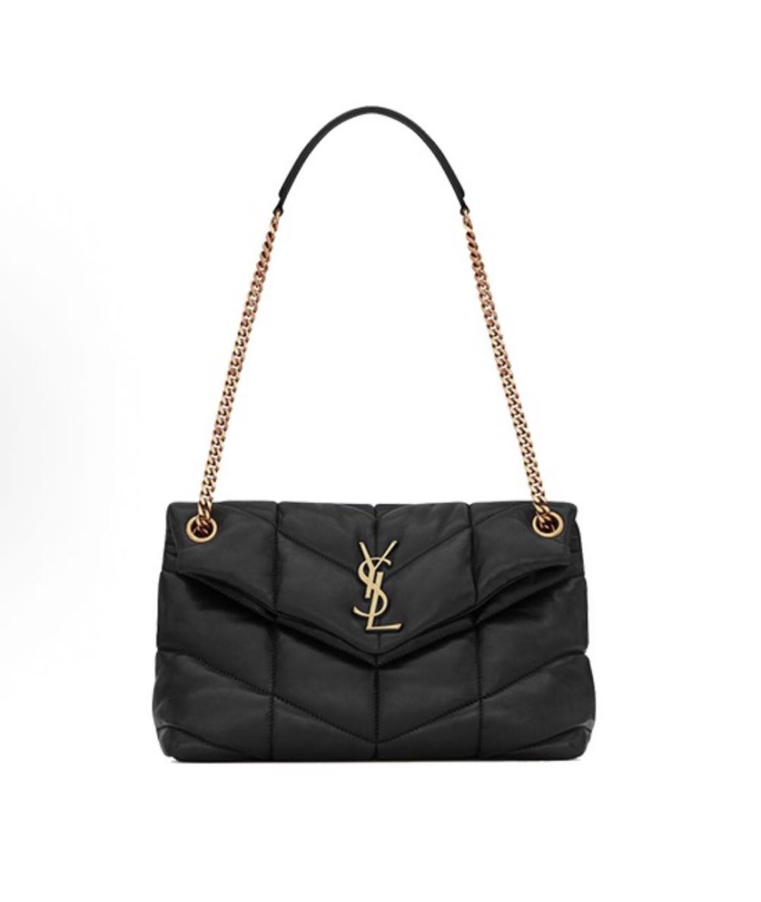 SAINT LAURENT Черная кожаная сумка через плечо, фото 2