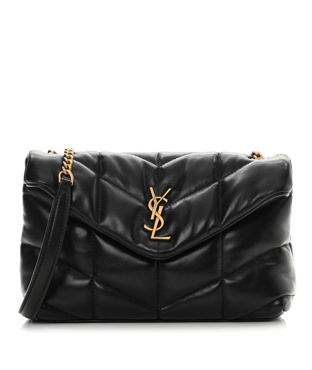 SAINT LAURENT Черная кожаная сумка через плечо, фото 5