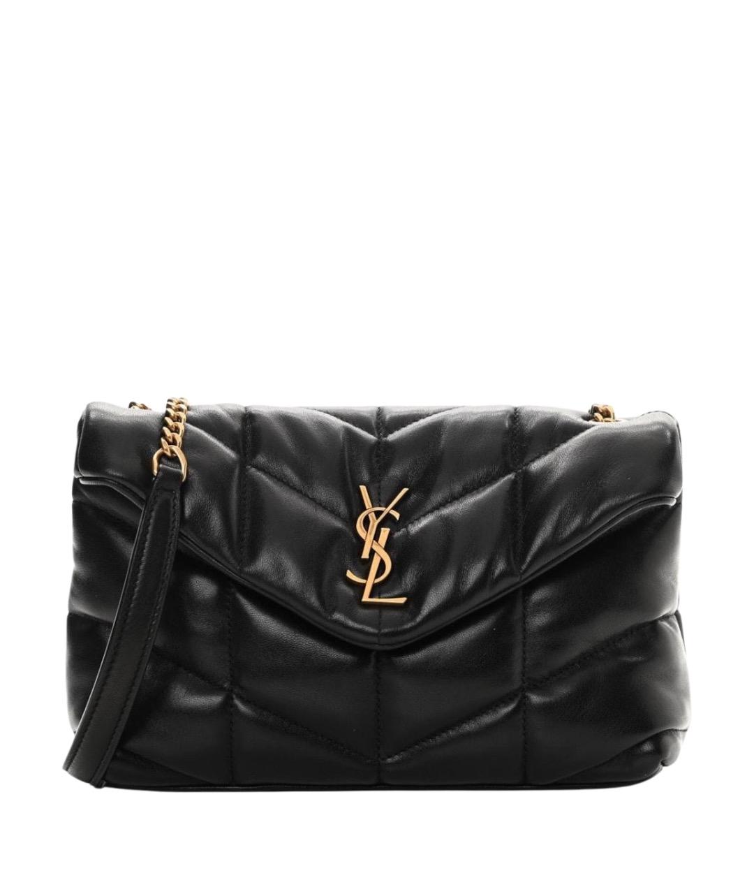 SAINT LAURENT Черная кожаная сумка через плечо, фото 1