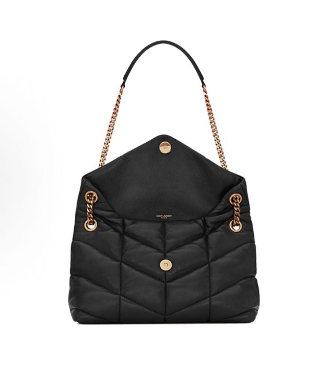 SAINT LAURENT Черная кожаная сумка через плечо, фото 3