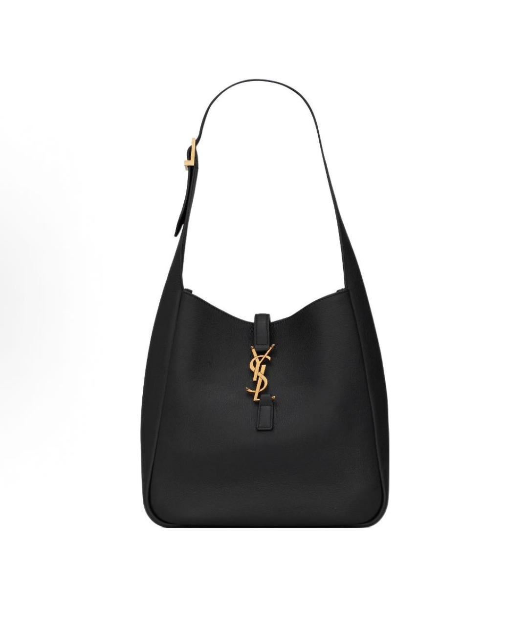 SAINT LAURENT Черная кожаная сумка тоут, фото 6