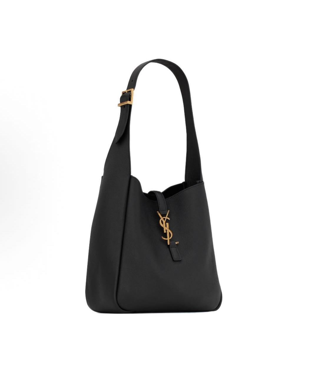 SAINT LAURENT Черная кожаная сумка тоут, фото 2