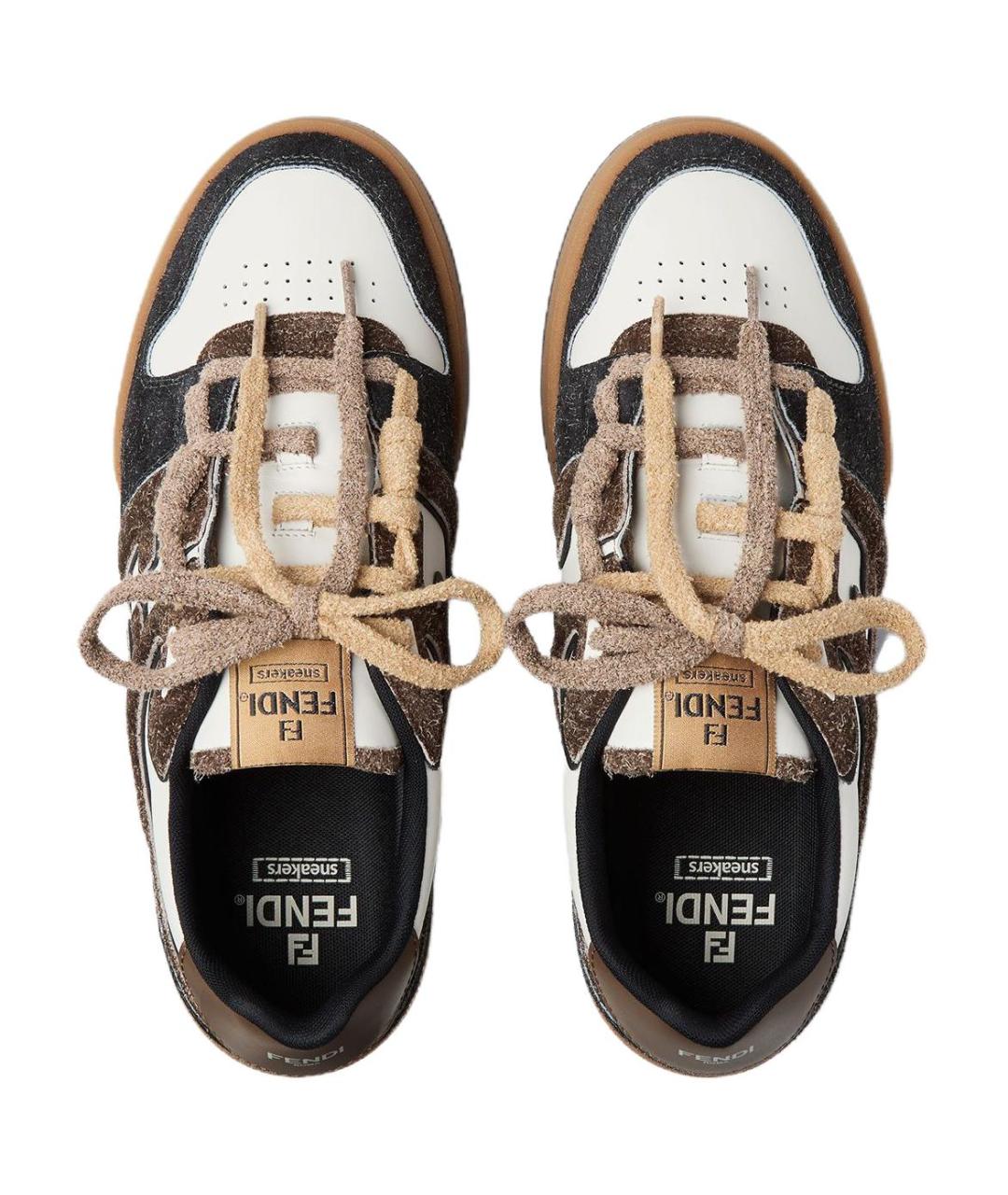 FENDI Коричневые низкие кроссовки / кеды, фото 4