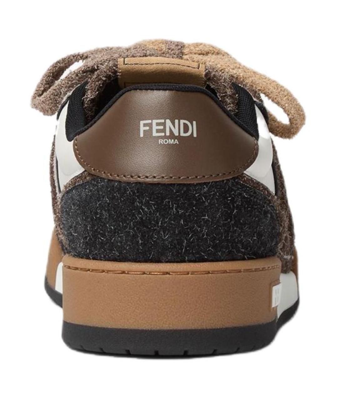FENDI Коричневые низкие кроссовки / кеды, фото 5