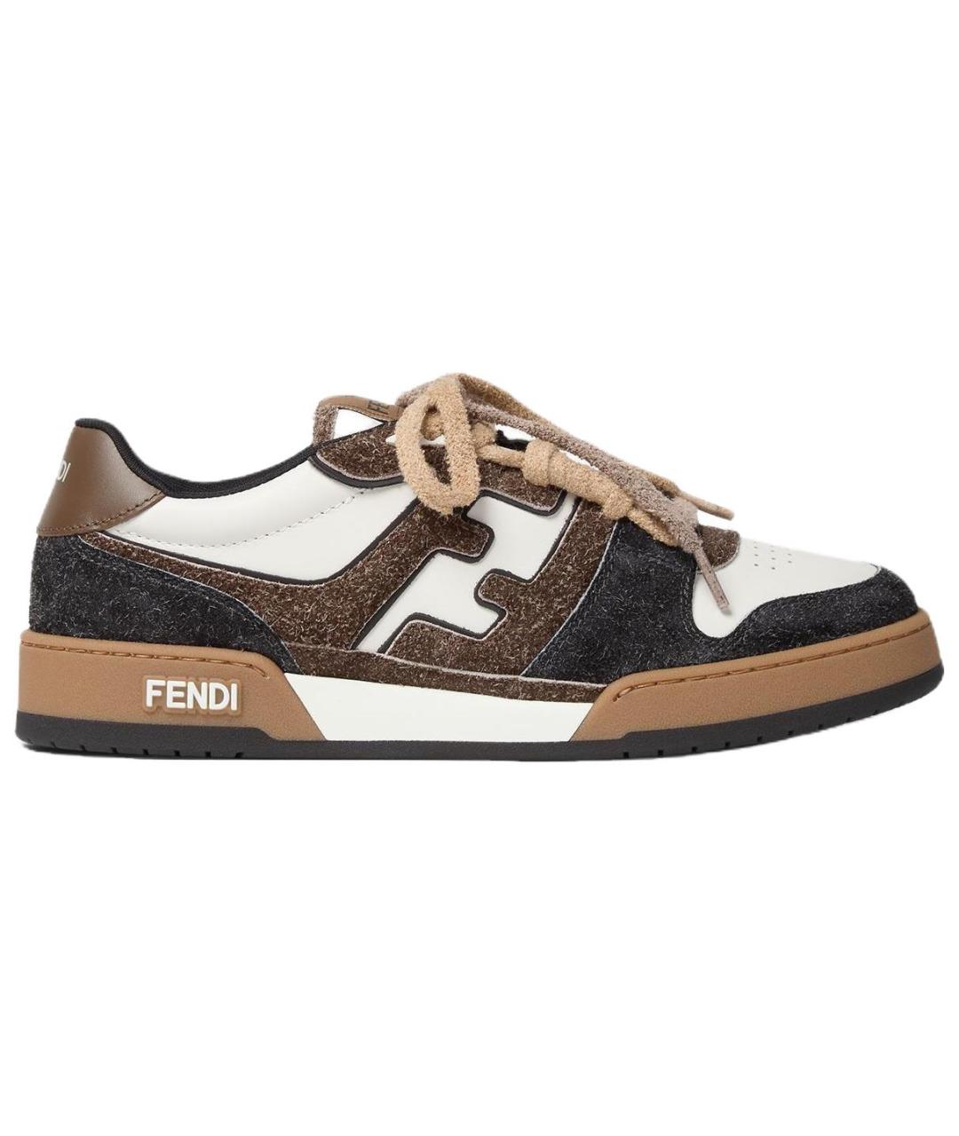 FENDI Коричневые низкие кроссовки / кеды, фото 1