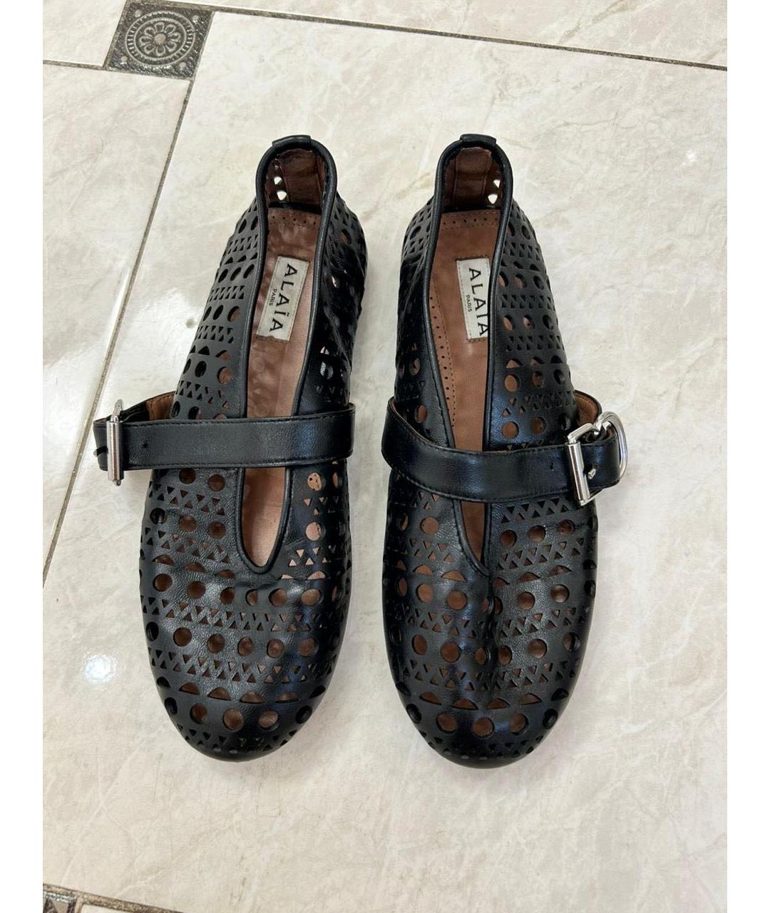 ALAIA Черные кожаные балетки, фото 8