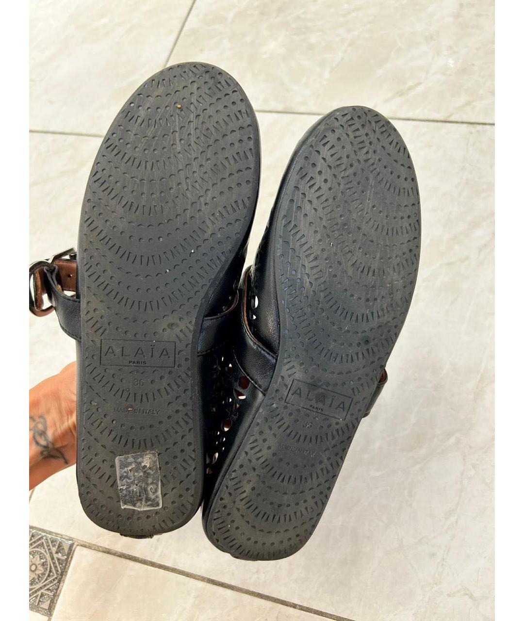 ALAIA Черные кожаные балетки, фото 7