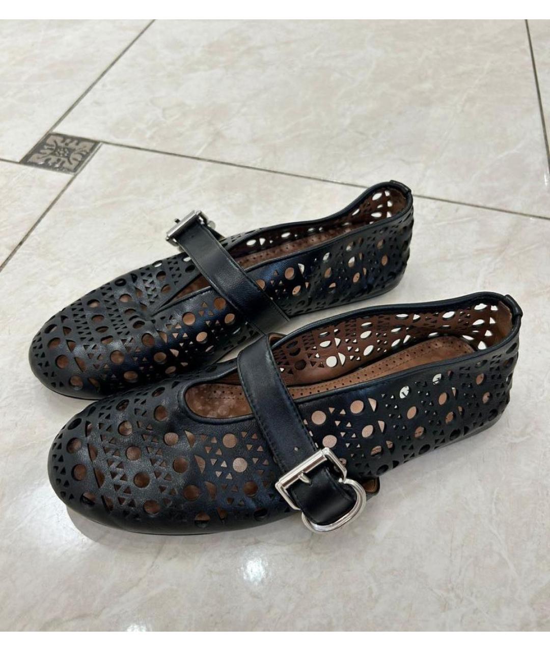 ALAIA Черные кожаные балетки, фото 5