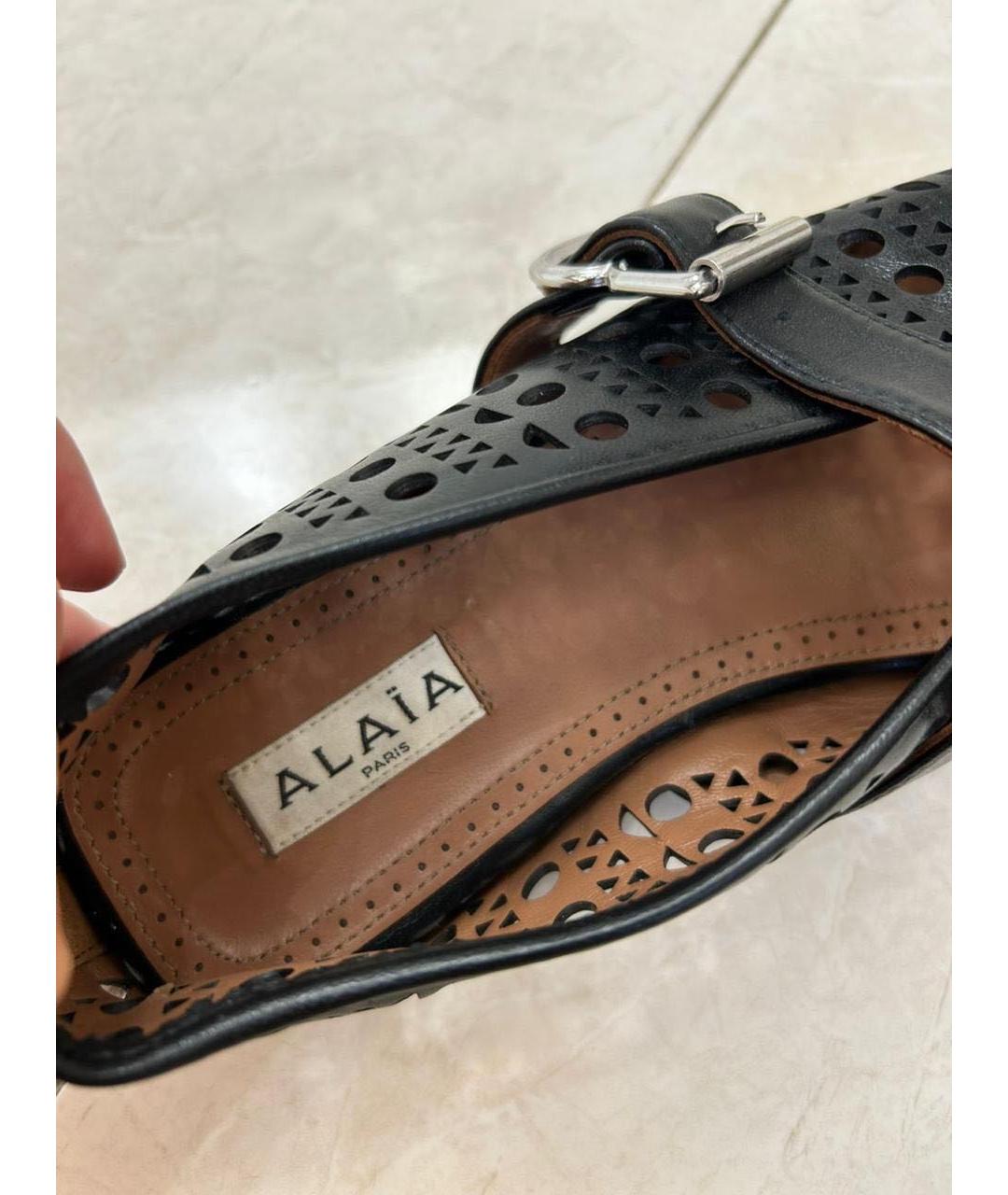 ALAIA Черные кожаные балетки, фото 6